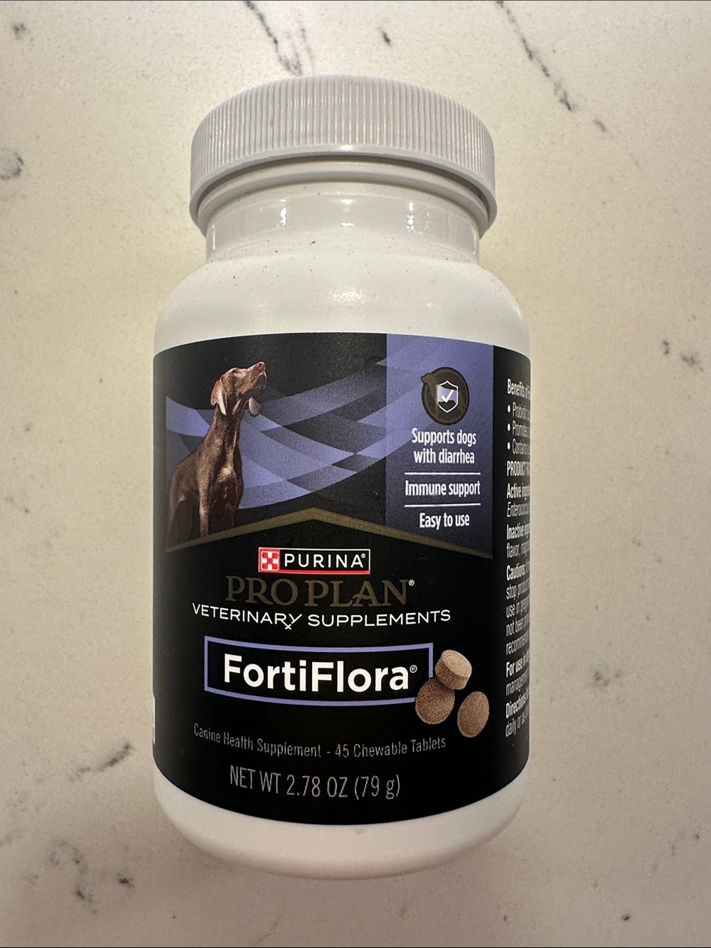 Purina Pro Plan FortiFlora Supplement 45 tablets, OPENED- 42 tablets remain